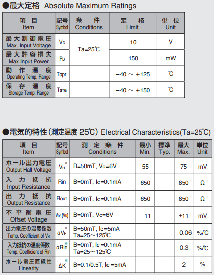 AKM旭化成HG-302C霍尔元件