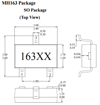 台湾MST美加MH163速度感应双极锁存霍尔元件