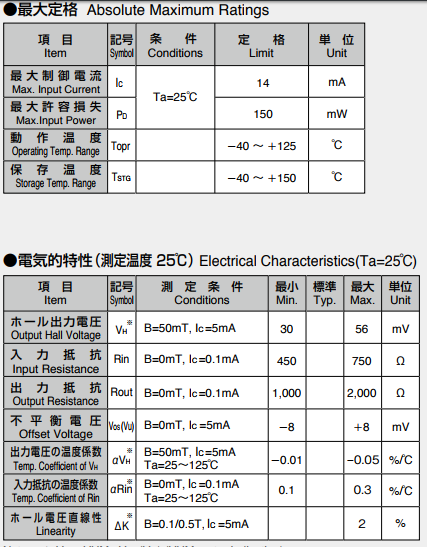 AKM旭化成HG-116S霍尔元件