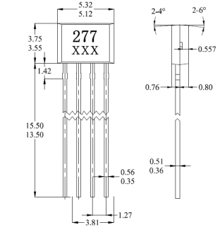 台湾MST美加MH277锁存双线圈无刷直流电动机霍尔元件
